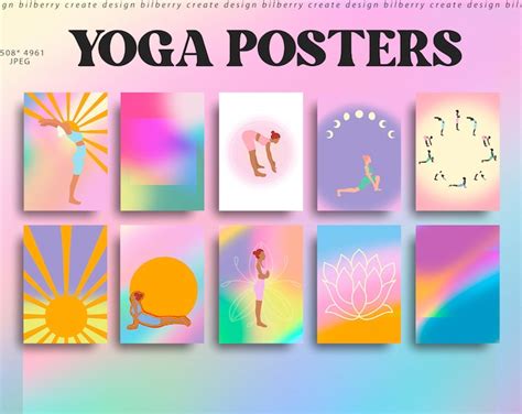 20 Colourful Yoga Poses Poster, Sun Salutation, Surya Namaskar, Yoga ...
