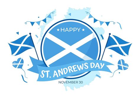 Happy St Andrew Day Vector Illustration on 30 November with Scotland ...