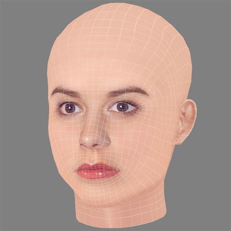 Anna Paquin Head - No Hair - Low Poly Head for Game 3D Model by Nammichael