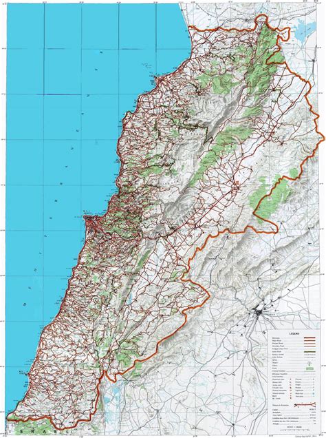 Large detailed topographical map of Lebanon with other marks | Lebanon | Asia | Mapsland | Maps ...