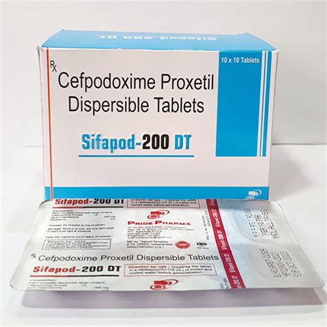 Sifapod 200 DT - Cefpodoxime Proxtil Dispersible Tablets - Pride Pharma