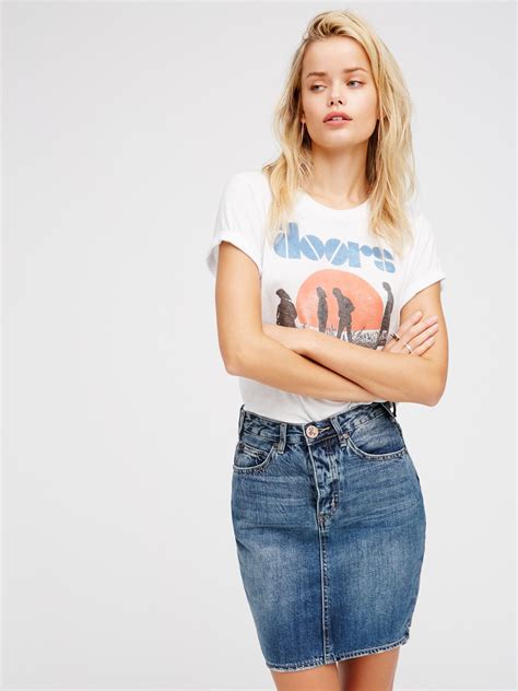 OneTeaspoon 2020 Denim Pencil Skirt at Free People Clothing Boutique