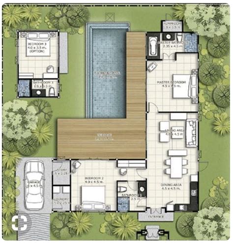 L Shaped House Plans 4DA | House layout plans, Architecture house ...