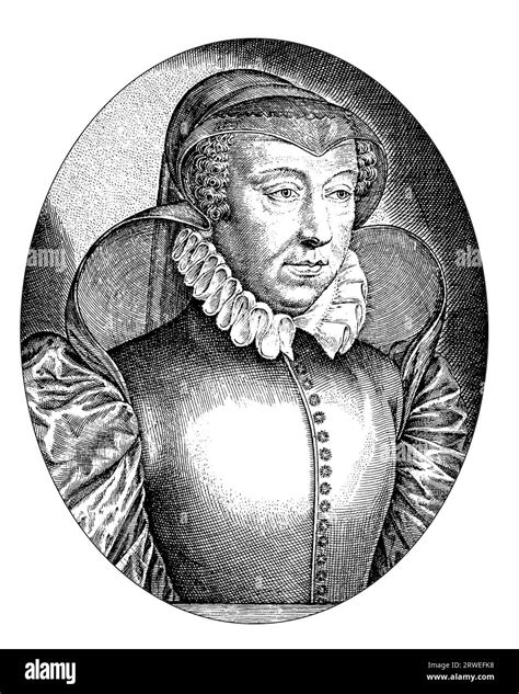 Catherine de' Medici, Queen of France - vintage engraving portrait ...