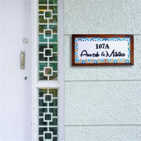 Buy Personalized Mosaic Printed Nameplate with 3D Letters Online On Zwende