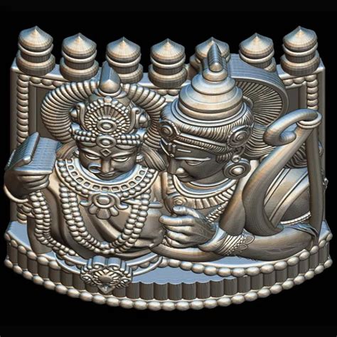 Radha Krishna Frame Pendant 3D STL Model File for Gold Casting