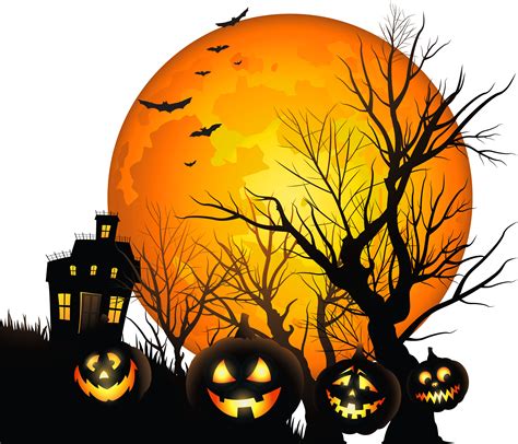 Halloween Clip art - Large Haunted House and Moon PNG Clipart png ...