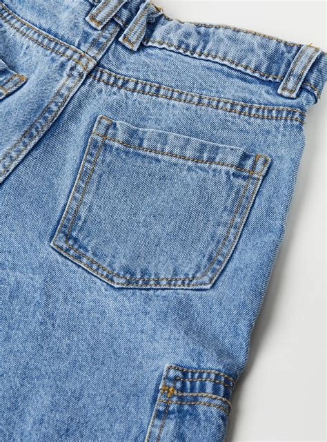 Buy Girls Washed Wide Leg Cargo Jeans Online at just Rs. 899.0 ...
