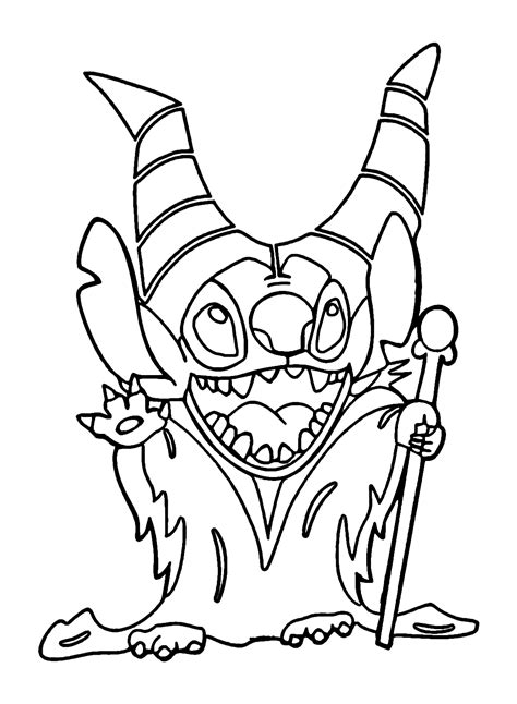 Halloween Stitch Coloring Pages - Coloring Nation