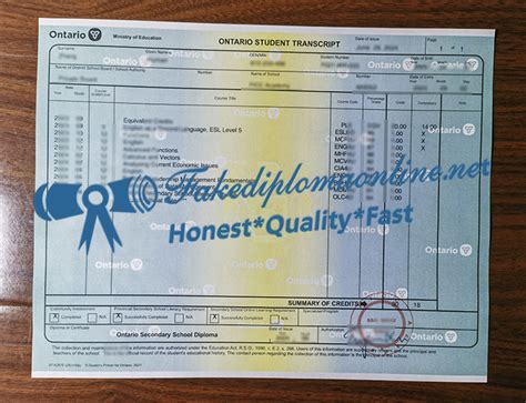 Image result for Ontario Student Transcript