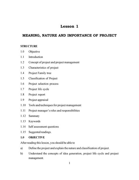 Project Identification IDEA Screening Project Appraisal - Lesson 1 ...