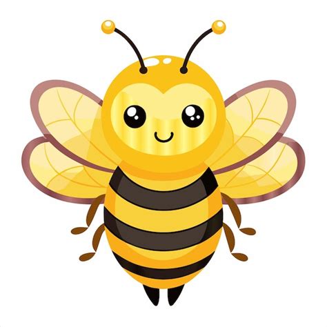 A bee with a yellow face and a black and white background | Premium Vector