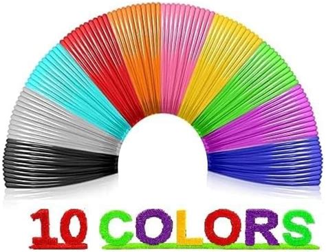 Protomont 10 Colors of 5 Meter Each- 3D Pen Filament Refills 1.75 mm ...