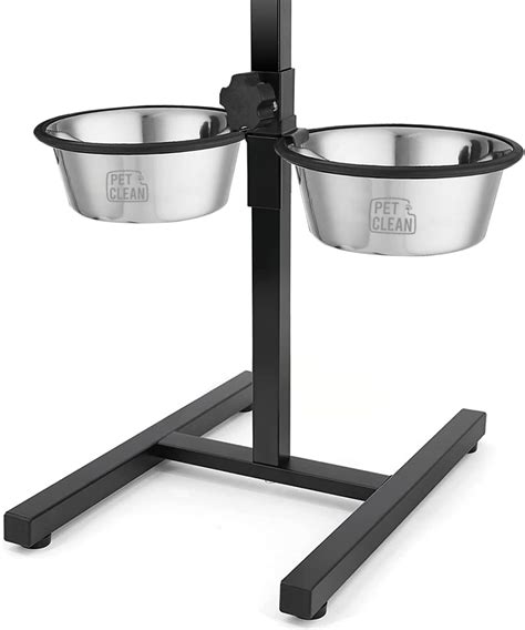 Pet Clean Adjustable Dog Food Bowl with Stand |Extra Rubber Support |H ...