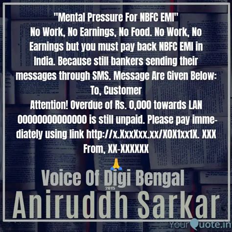 "Mental Pressure For NBFC... | Quotes & Writings by Aniruddh Sarkar ...