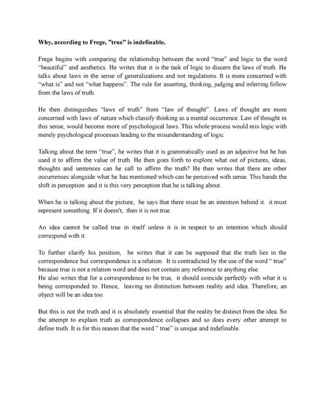 Frege on why true is indefinable? - Analytic Philosophy - Delhi ...