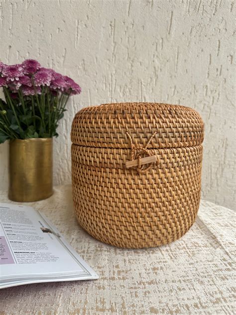 Rattan Storage Box With Lid