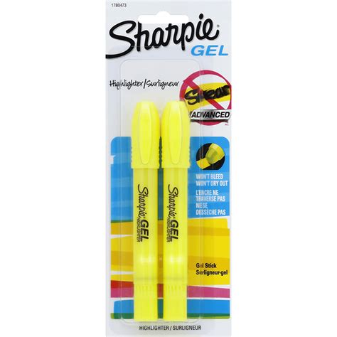 Sharpie Gel Highlighters, Fluorescent Yellow (2 each) Delivery or ...