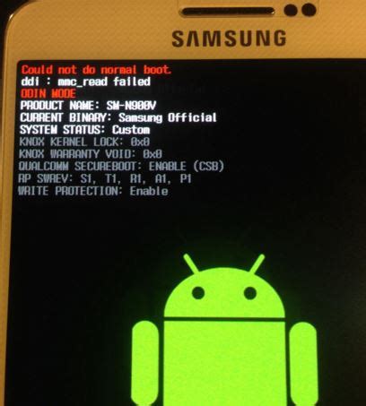 Galaxy Note 4 "Could not do normal boot, mmc_read failed" error, other ...