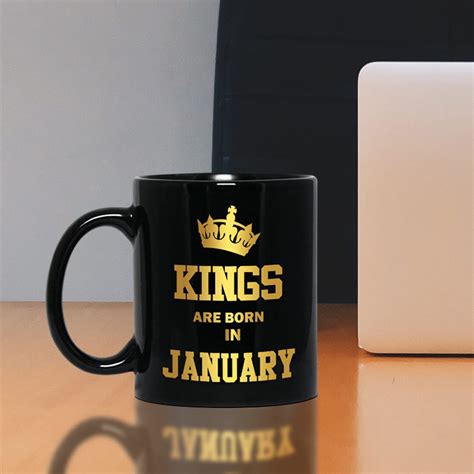 Buy Sky Trends Kings are Born in January Printed Birthday Gift (Black ...