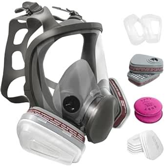 Full Face Respirator Mask with 2097 & 6001CN Filter,Gas Masks Survival ...