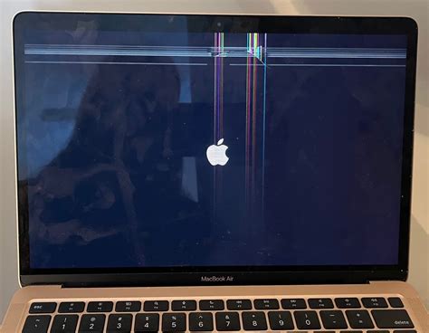 Cracked Screen On Rose Gold MacBook Air 2020