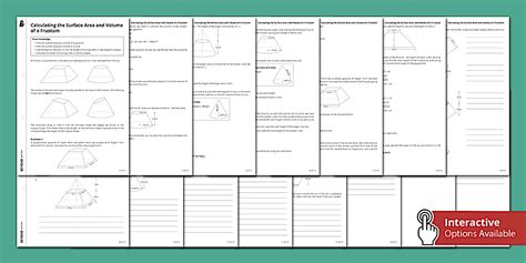 👉 Surface Area and Volume of a Frustum Walkthrough Worksheet