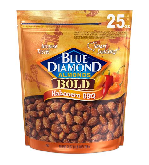 Blue Diamond Almonds Habanero DMF15 BBQ Flavored Snack Nuts, 25 Oz ...