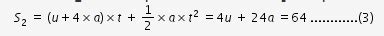A body moving with uniform acceleration travels a distance of 24m and ...