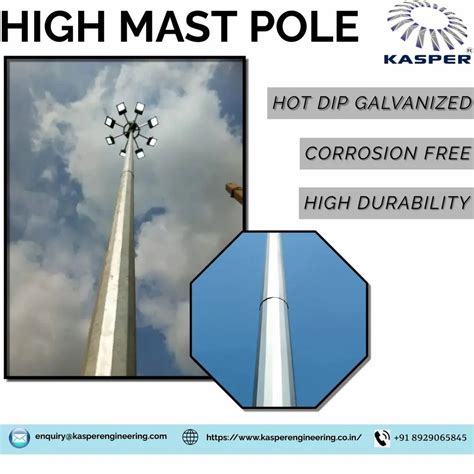 High Mast Lighting Pole - 12 Meter High Mast Pole Manufacturer from Hapur