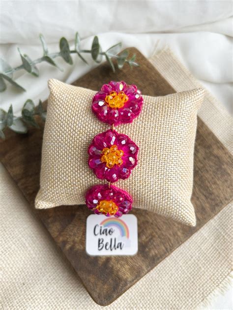 Daisy Dream Pink Handmade Beaded Bracelet – Ciao Bella
