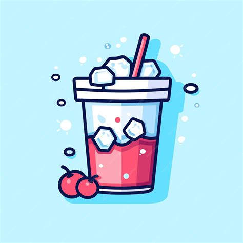 Un dessin d'une boisson à la fraise avec une paille dedans | Vecteur ...