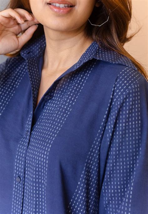 Indian Ethnic Women's Trusha Blue Dabu Cotton A Line Dress – THE INDIAN ...