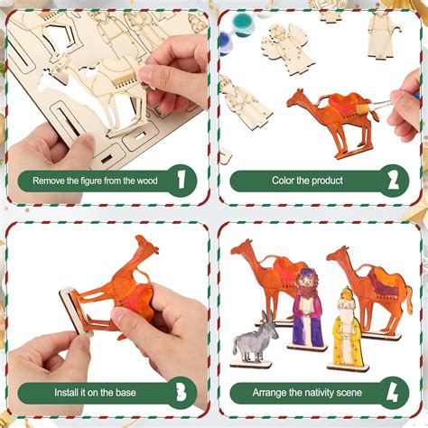 Gerrii 12 Sets Nativity Wooden Coloring Craft Kits India | Ubuy