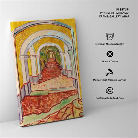 Corridor in the Asylum Painting & Wall Art Print by Van Gogh - Dessine Art