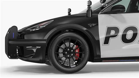 3D Police Tesla Model Y Lights On Rigged for Maya | 3D Molier International