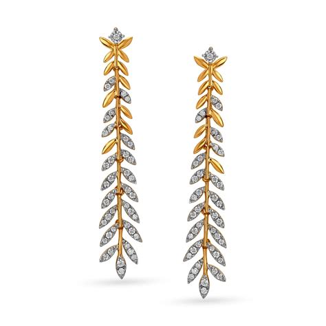 Jaw-Dropping 18 Karat Yellow and White Gold And Diamond Leaves Drop ...