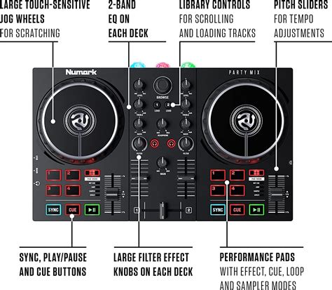 Numark Party Mix Live DJ Controller with Built-In Light Show and ...
