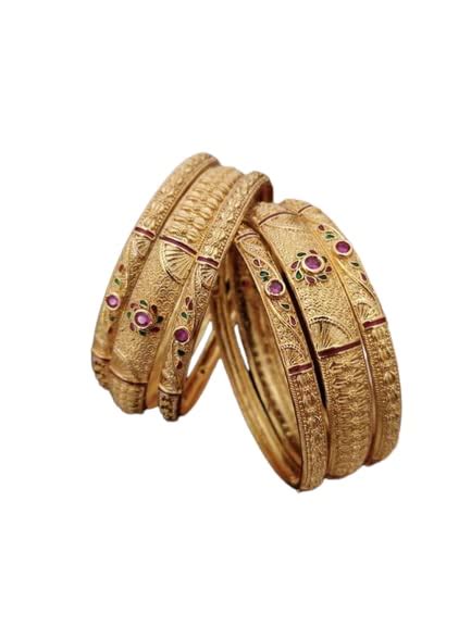 Buy BTM CART GOLD PLATED BANGLES Glossy Finished Bangle Set 6 For Women ...
