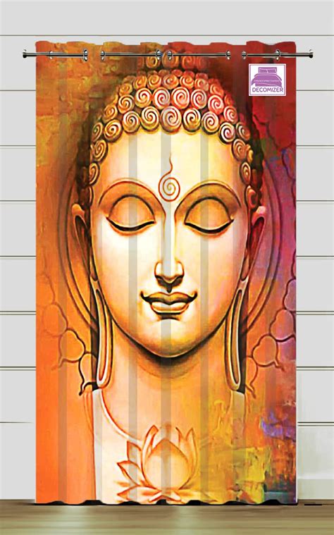 Buy DECOMIZER 7Ft Door Curtain Pack of 1 Pc | 3D God Buddha Digital ...