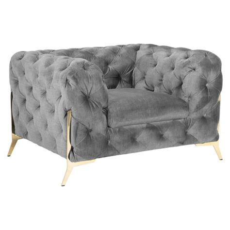 Chelsea Chesterfield Grey Armchair — Trafalgar Furniture