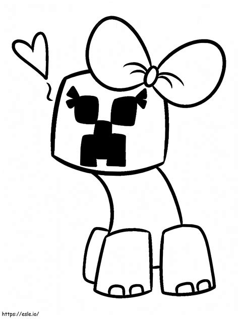 Cute Minecraft Creeper coloring page