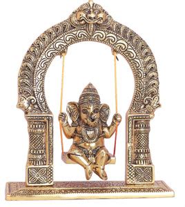 KridayKraft Ganesh ji dori jhula Idol,Ganpati Idol on Swing jhula for ...
