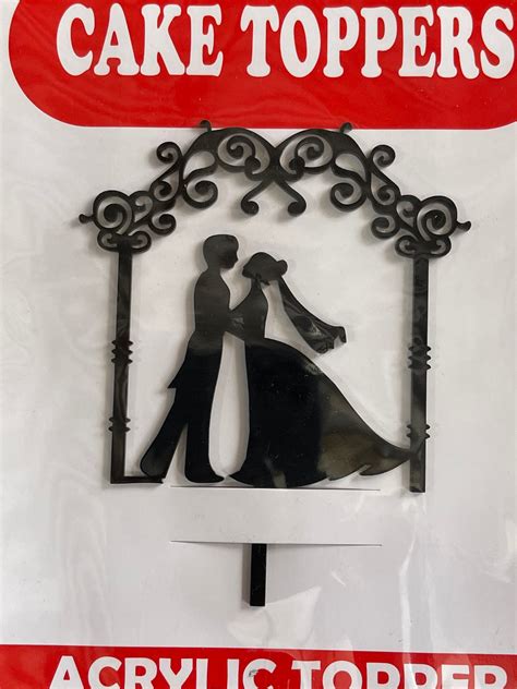 Wedding Cake Topper Design 3-7 Inch - Black Design 2 – Baker Bazaar