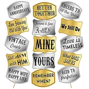 Party Propz Happy Anniversary Props Set - Set of 19 Pcs Props for ...