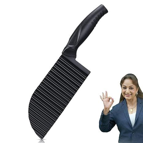 PANCA Black Crinkle Knife for Vegetables & Fruits | Wavy Cutter for ...