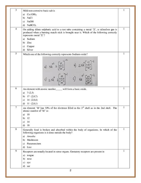Image result for Sample Paper for Class 10 Science