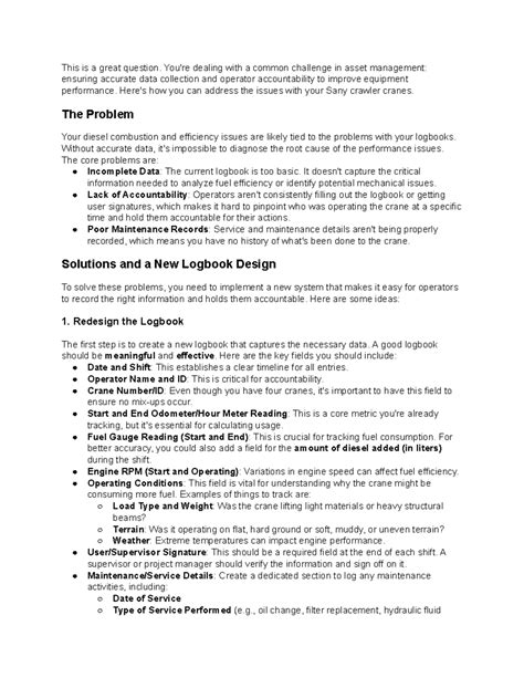 Asset Management Challenges: Improving Data Collection for Sany Cranes ...