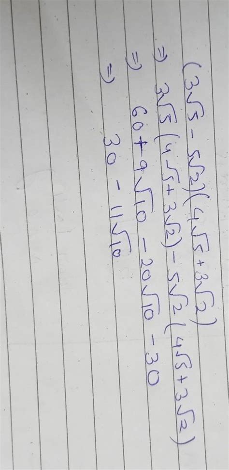 Simplify: (3√5 − 5√2)(4√5 + 3√2) - Brainly.in