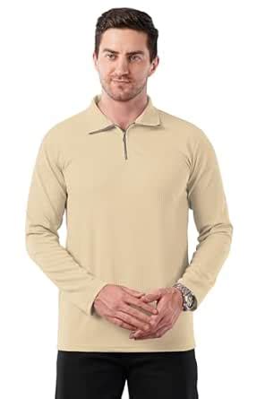 Buy KAJARU Men's Quarter Zip Pullover T-Shirt, Cable Knit Pattern, Full ...